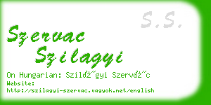 szervac szilagyi business card